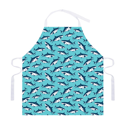 Angry Shark Pattern Print Adjustable Apron