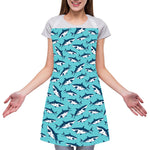 Angry Shark Pattern Print Adjustable Apron