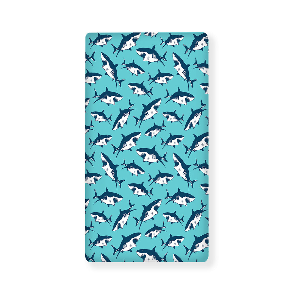Angry Shark Pattern Print Baby Crib Sheet