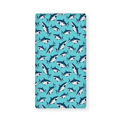 Angry Shark Pattern Print Baby Crib Sheet