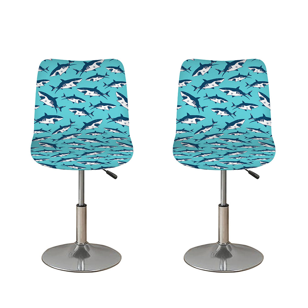 Angry Shark Pattern Print Bar Stool Covers