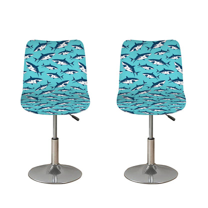 Angry Shark Pattern Print Bar Stool Covers