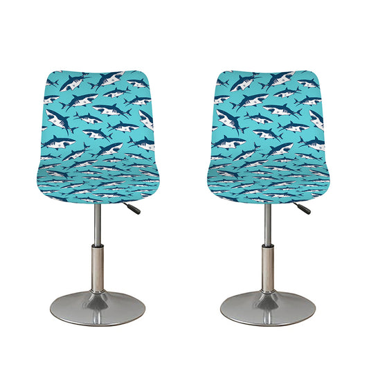 Angry Shark Pattern Print Bar Stool Covers