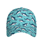 Angry Shark Pattern Print Baseball Cap
