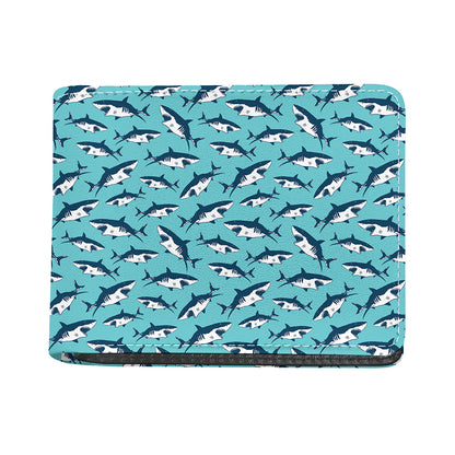 Angry Shark Pattern Print Bifold Wallet