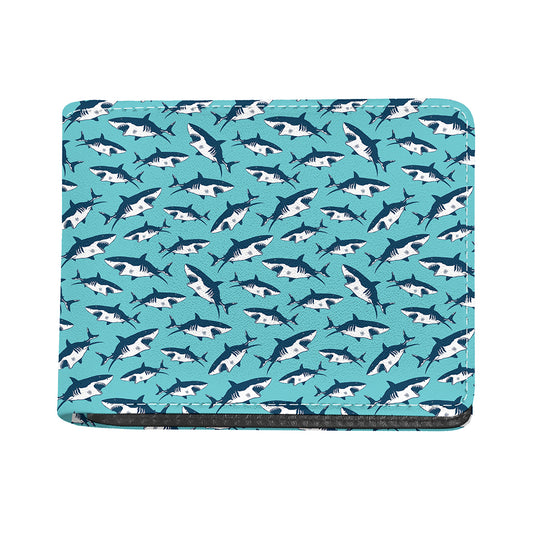Angry Shark Pattern Print Bifold Wallet