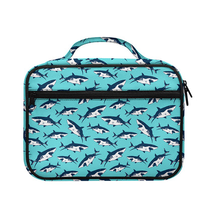 Angry Shark Pattern Print Briefcase Bible Bag