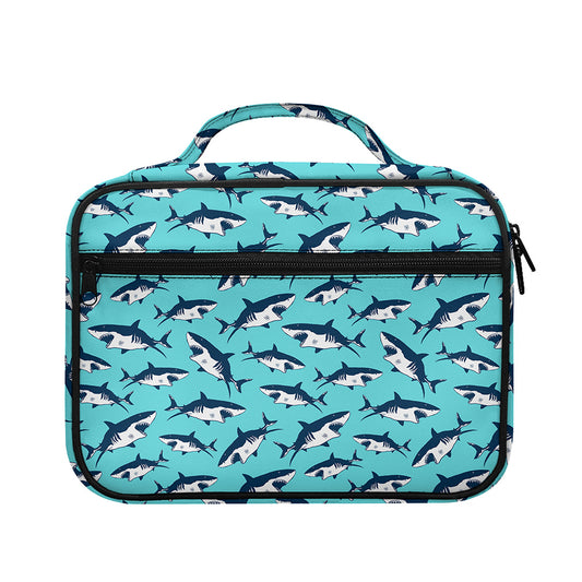 Angry Shark Pattern Print Briefcase Bible Bag