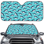 Angry Shark Pattern Print Car Windshield Sun Shade