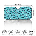 Angry Shark Pattern Print Car Windshield Sun Shade