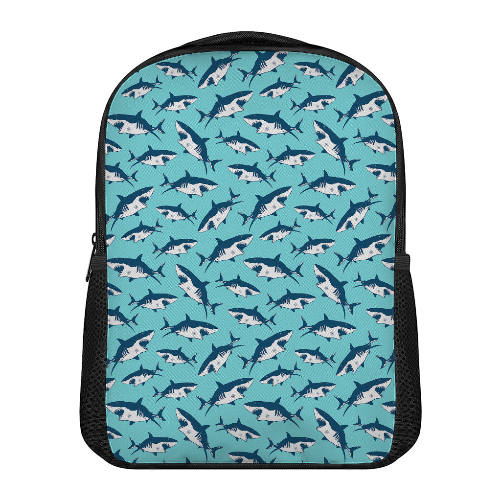Angry Shark Pattern Print Casual Backpack
