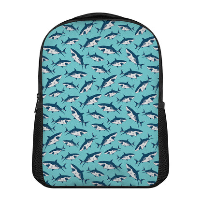 Angry Shark Pattern Print Casual Backpack