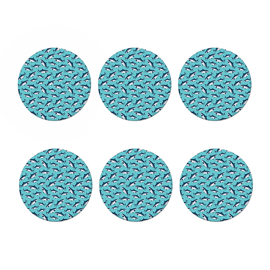 Angry Shark Pattern Print Coaster Set