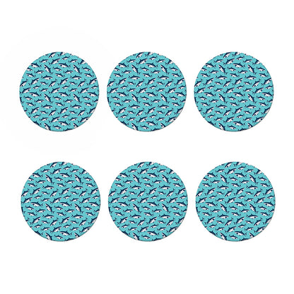Angry Shark Pattern Print Coaster Set