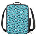 Angry Shark Pattern Print Crossbody Lunch Bag