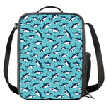 Angry Shark Pattern Print Crossbody Lunch Bag