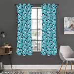 Angry Shark Pattern Print Curtain