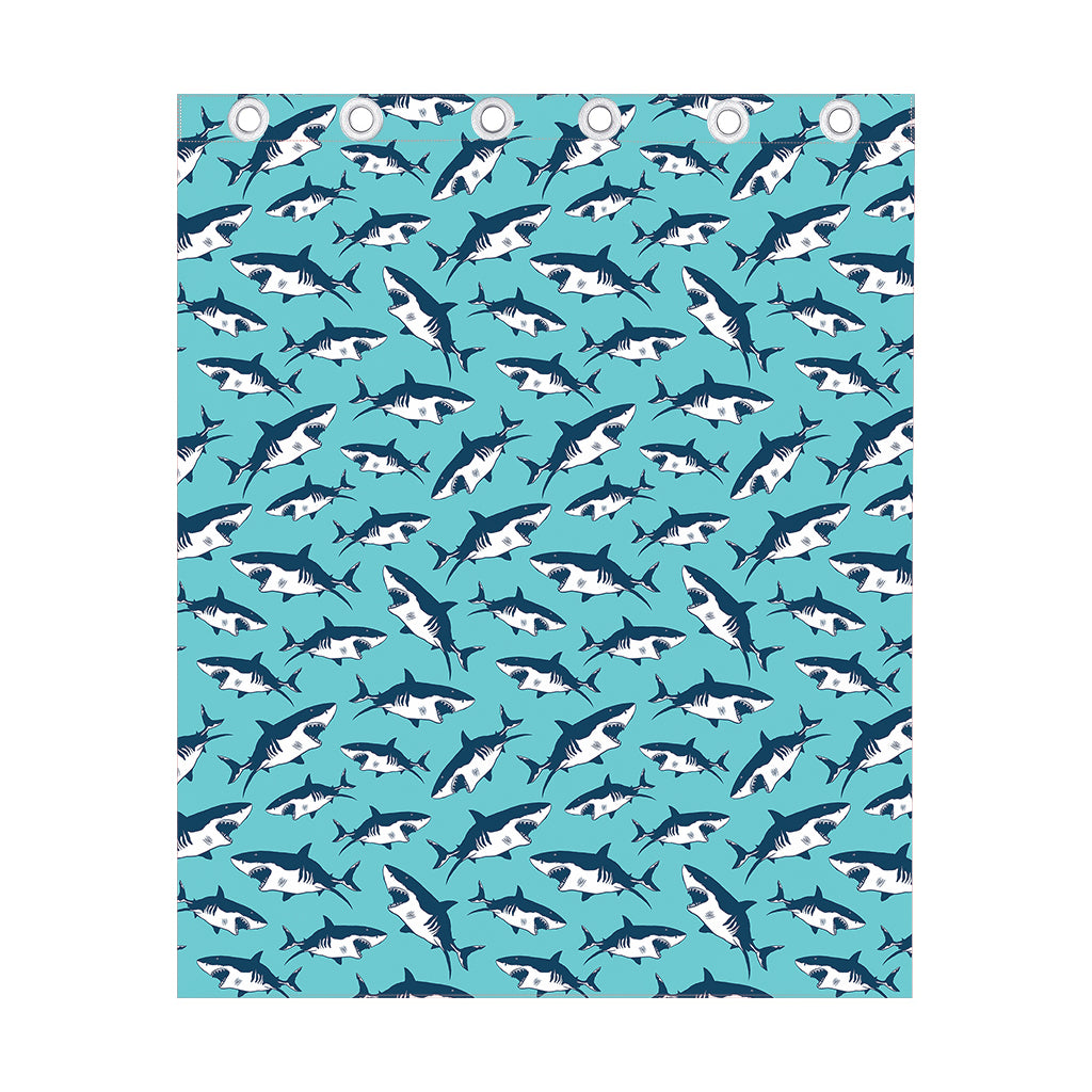 Angry Shark Pattern Print Curtain
