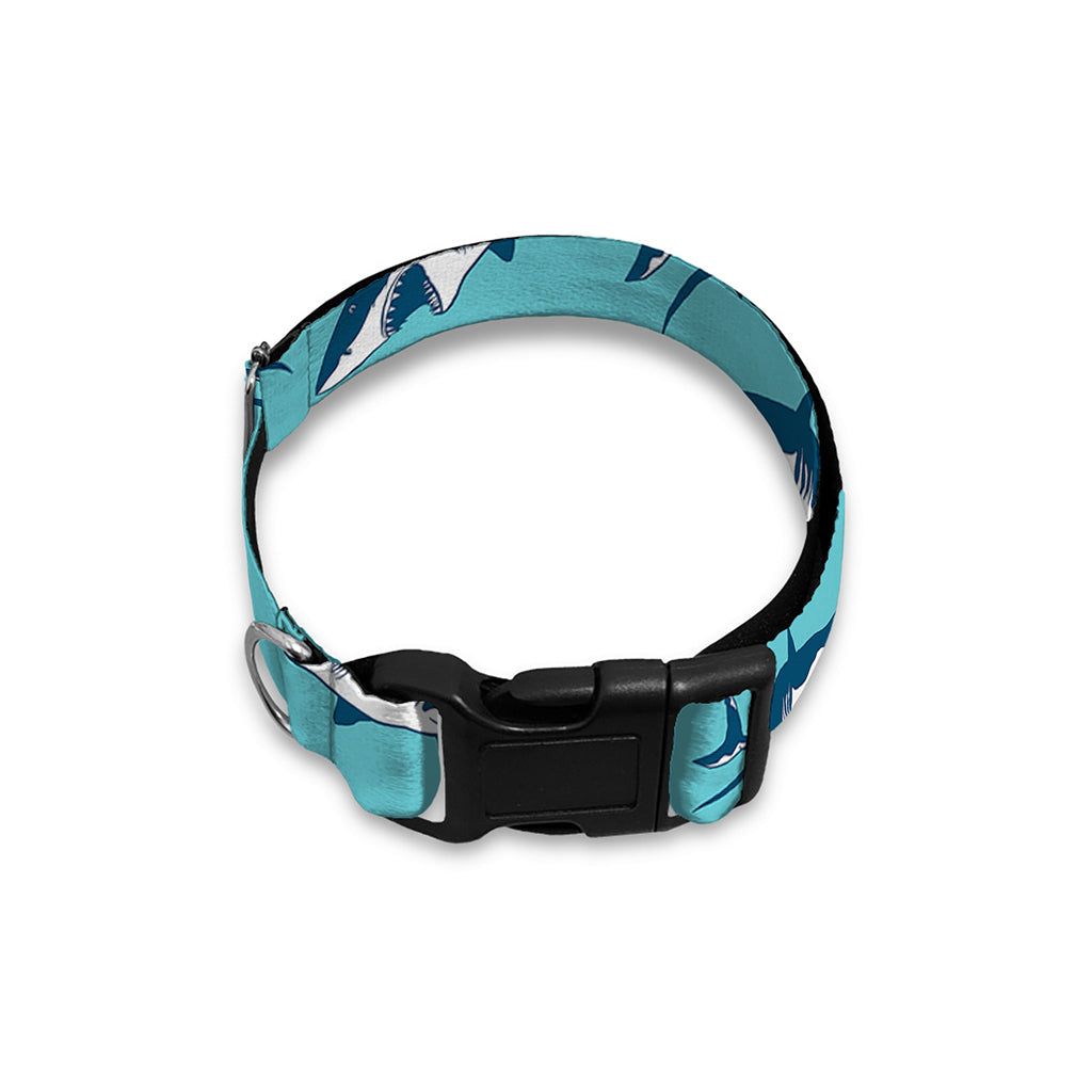 Angry Shark Pattern Print Dog Collar
