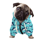Angry Shark Pattern Print Dog Zip Up Hoodie