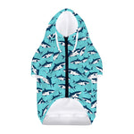 Angry Shark Pattern Print Dog Zip Up Hoodie