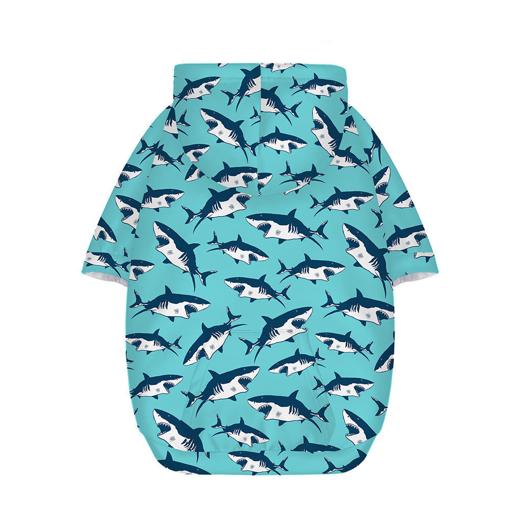 Angry Shark Pattern Print Dog Zip Up Hoodie