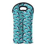 Angry Shark Pattern Print Double Neoprene Wine Tote