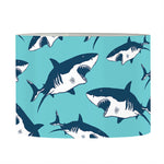 Angry Shark Pattern Print Drum Lamp Shade