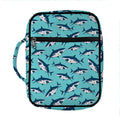 Angry Shark Pattern Print Front Pocket Bible Bag