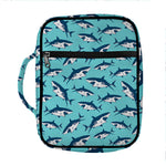 Angry Shark Pattern Print Front Pocket Bible Bag