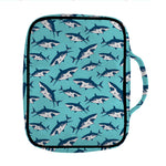 Angry Shark Pattern Print Front Pocket Bible Bag