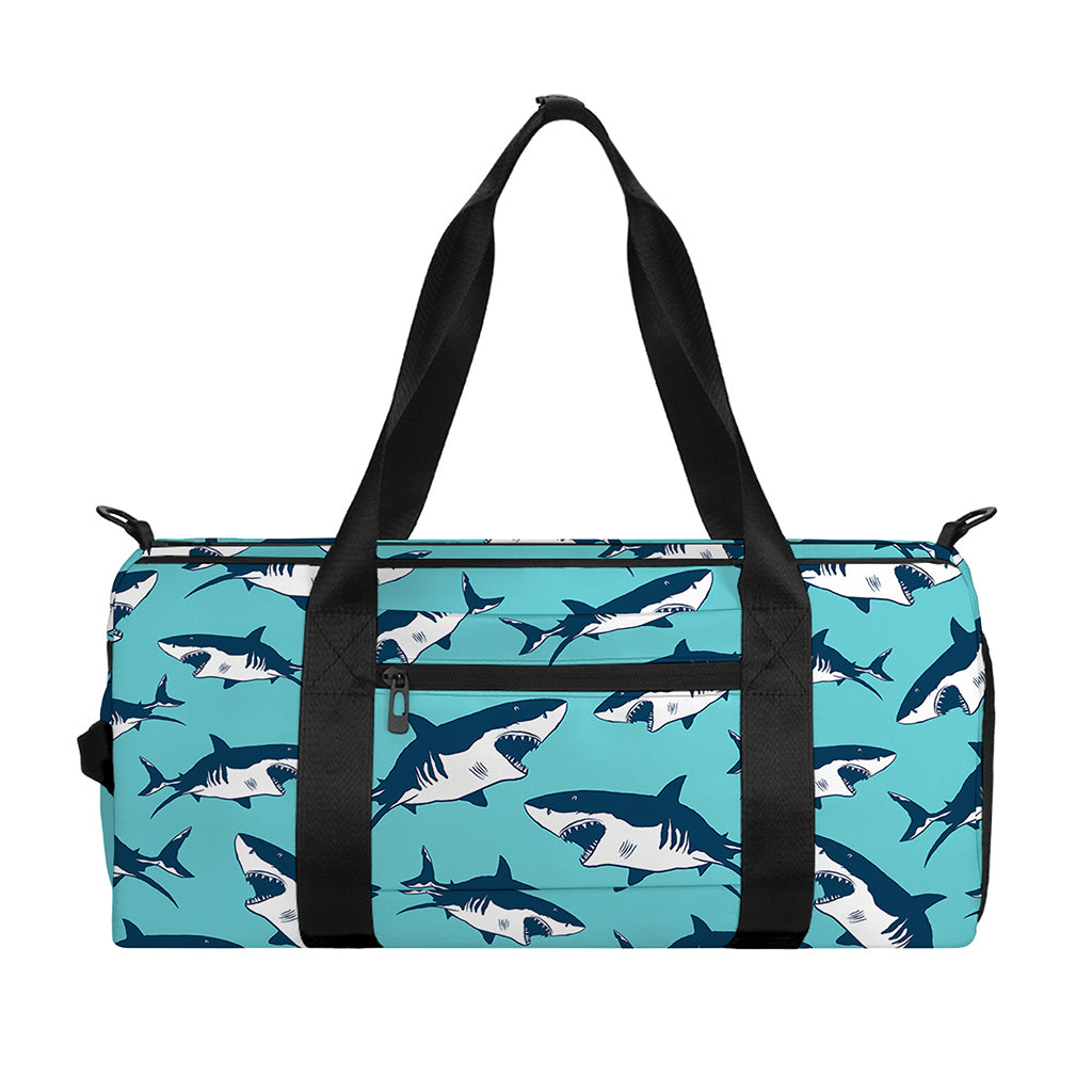 Angry Shark Pattern Print Gym Bag