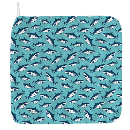 Angry Shark Pattern Print Hand Towel