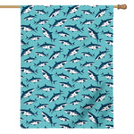 Angry Shark Pattern Print House Flag