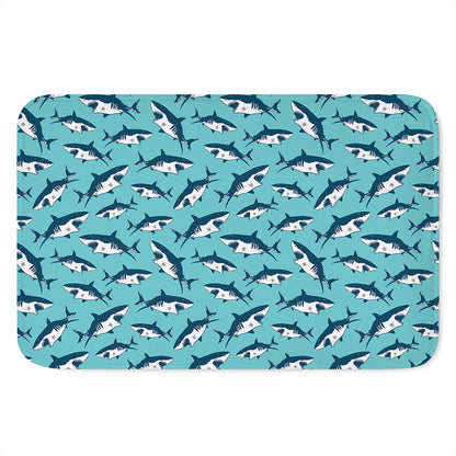 Angry Shark Pattern Print Indoor Door Mat