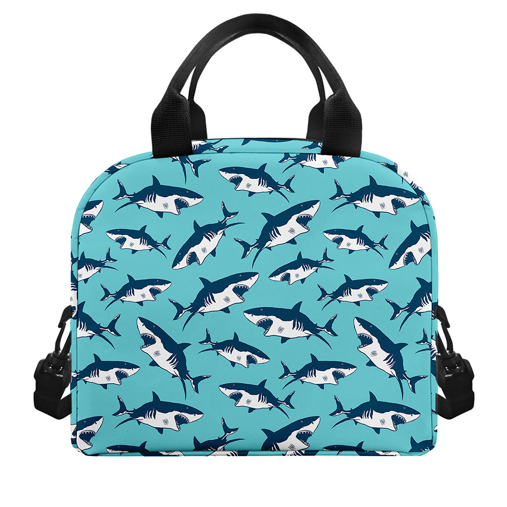Angry Shark Pattern Print Insulated Lunch Bag