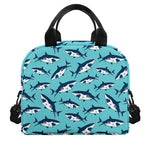 Angry Shark Pattern Print Insulated Lunch Bag