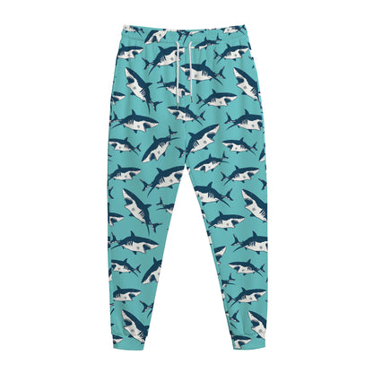 Angry Shark Pattern Print Jogger Pants