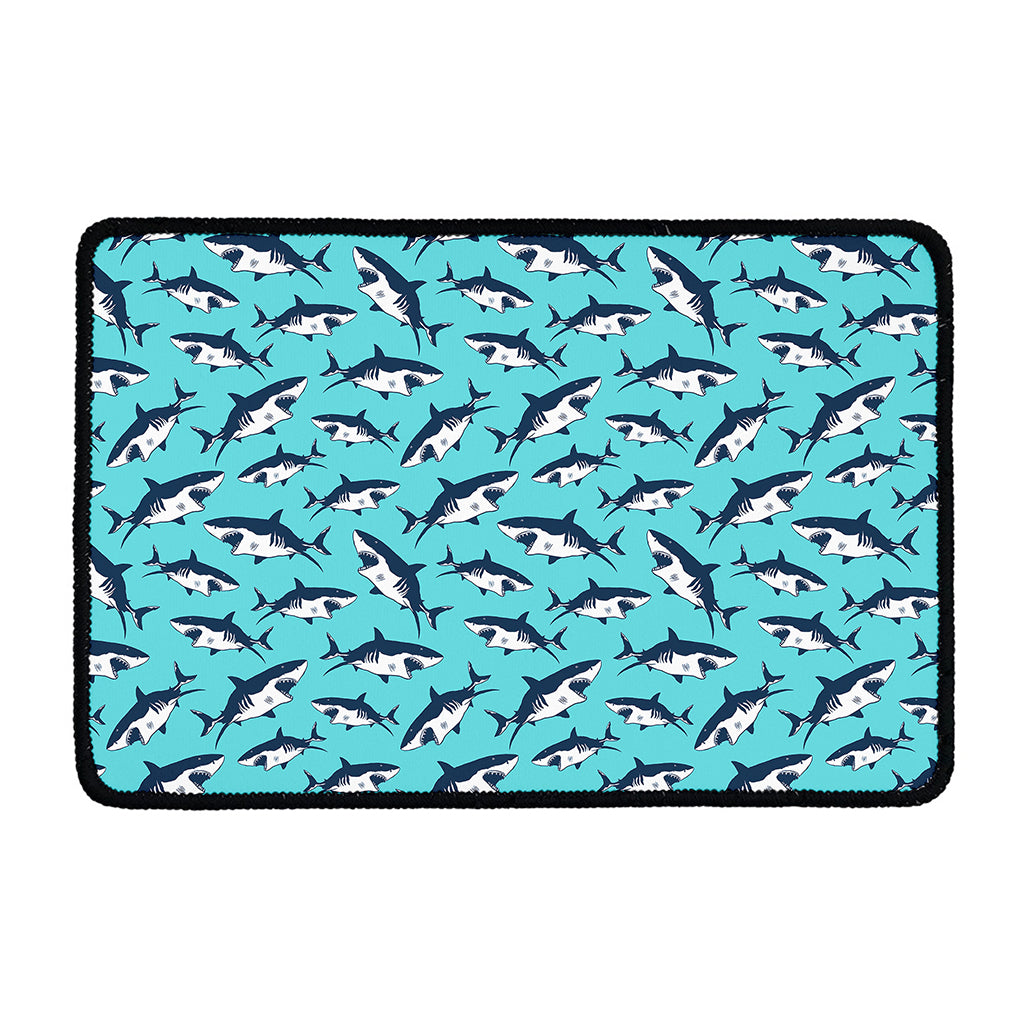 Angry Shark Pattern Print Kitchen Mat