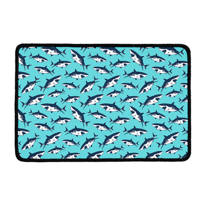 Angry Shark Pattern Print Kitchen Mat