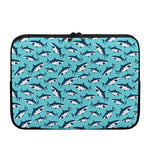 Angry Shark Pattern Print Laptop Sleeve