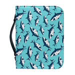 Angry Shark Pattern Print Leather Bible Cover