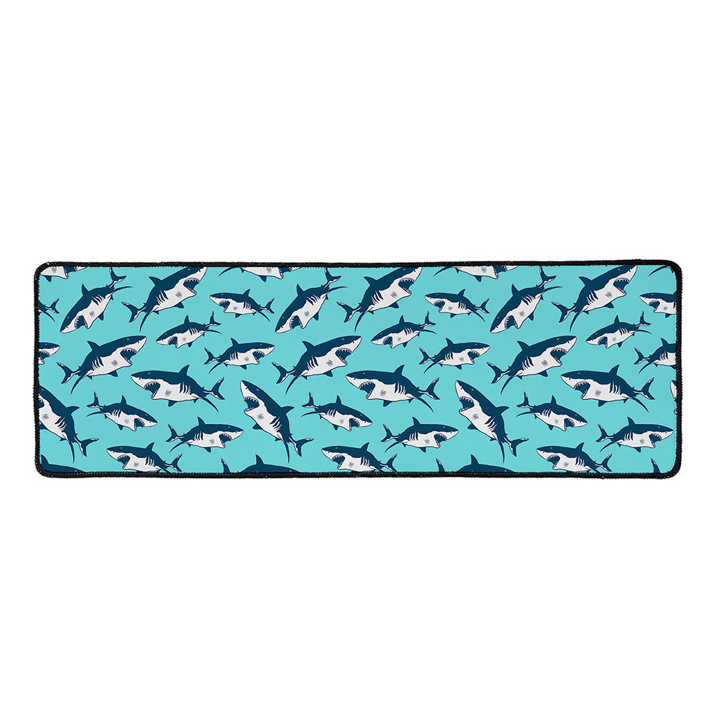 Angry Shark Pattern Print Long Kitchen Mat