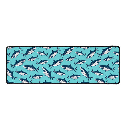 Angry Shark Pattern Print Long Kitchen Mat
