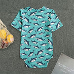 Angry Shark Pattern Print Men's Bodysuit