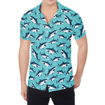 Angry Shark Pattern Print Men's Shirt