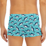 Angry Shark Pattern Print Men's Short Boxer Briefs