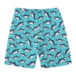 Angry Shark Pattern Print Men's Swim Trunks