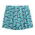Angry Shark Pattern Print Mesh Shorts