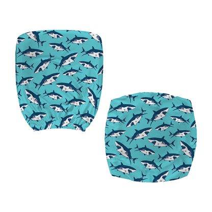 Angry Shark Pattern Print Office Chair Cover